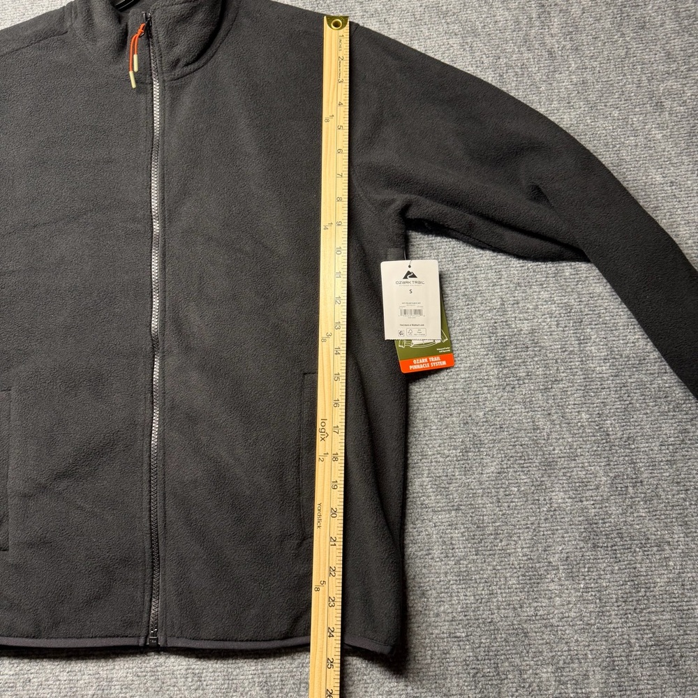 Ozark Trail Men's SMALL Polar Fleece Jacket BLACK Zip Front Mock Neck New - Picture 7 of 11